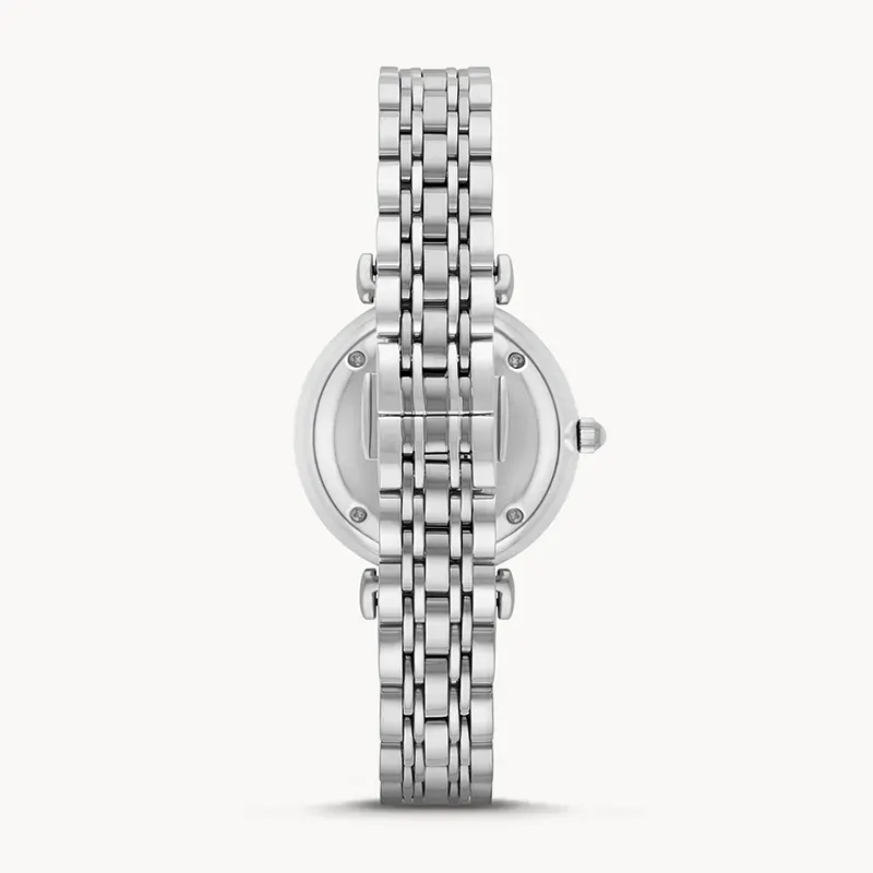 Emporio Armani Gianni T-Bar White Crystal Pave Dial Ladies Watch- AR1925